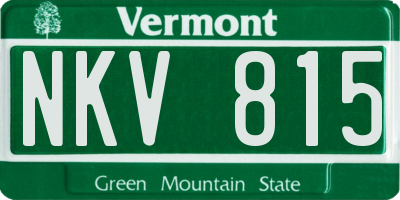 VT license plate NKV815