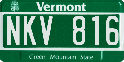 VT license plate NKV816