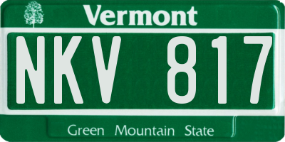 VT license plate NKV817