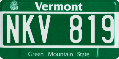 VT license plate NKV819
