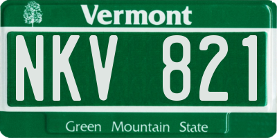 VT license plate NKV821