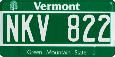 VT license plate NKV822