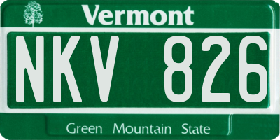 VT license plate NKV826
