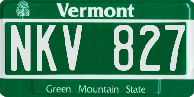 VT license plate NKV827