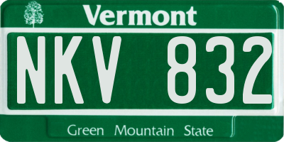 VT license plate NKV832