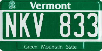 VT license plate NKV833