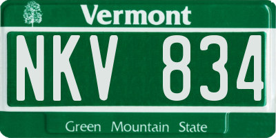 VT license plate NKV834