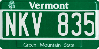 VT license plate NKV835