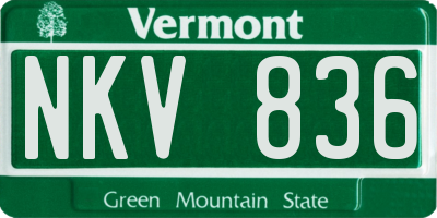 VT license plate NKV836