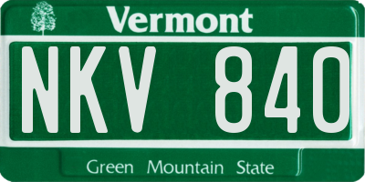 VT license plate NKV840