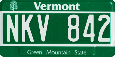 VT license plate NKV842