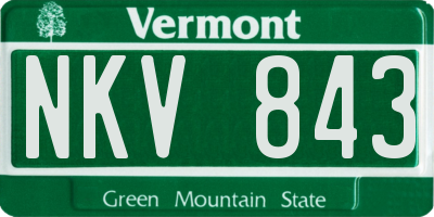 VT license plate NKV843