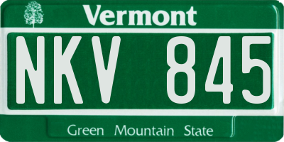 VT license plate NKV845
