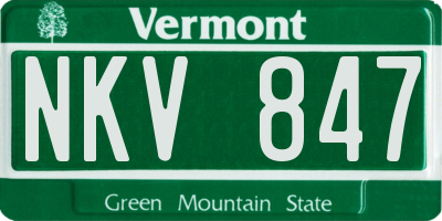 VT license plate NKV847