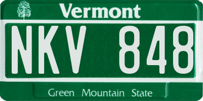 VT license plate NKV848
