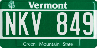 VT license plate NKV849