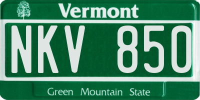 VT license plate NKV850