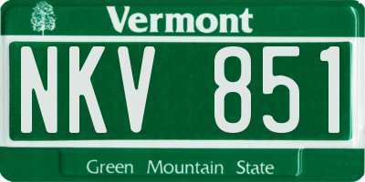 VT license plate NKV851