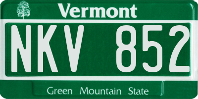 VT license plate NKV852