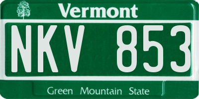 VT license plate NKV853
