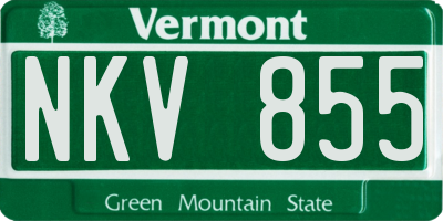 VT license plate NKV855