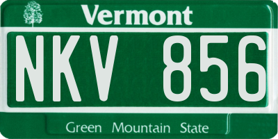 VT license plate NKV856