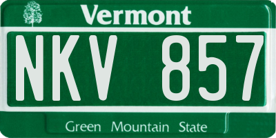 VT license plate NKV857