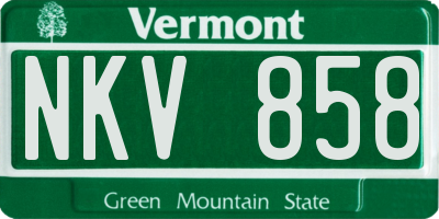 VT license plate NKV858