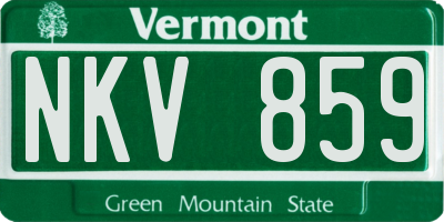VT license plate NKV859