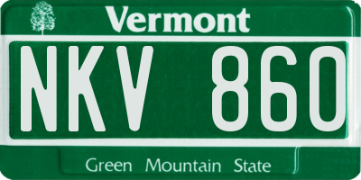 VT license plate NKV860