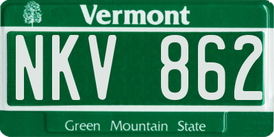 VT license plate NKV862