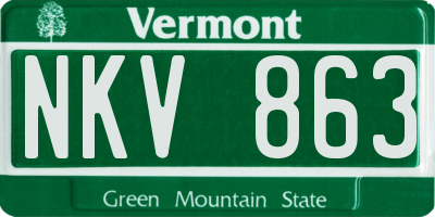 VT license plate NKV863
