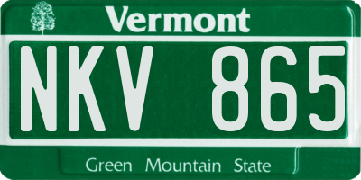 VT license plate NKV865