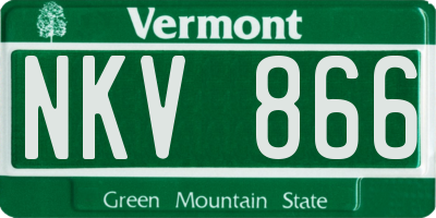 VT license plate NKV866
