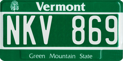 VT license plate NKV869