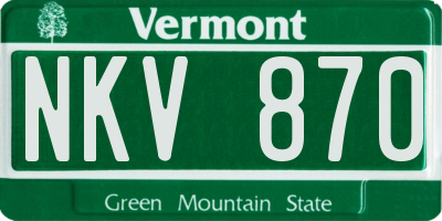 VT license plate NKV870