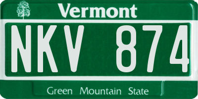 VT license plate NKV874