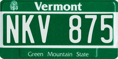 VT license plate NKV875