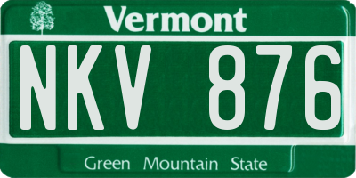 VT license plate NKV876