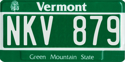 VT license plate NKV879