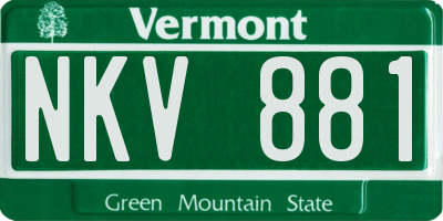 VT license plate NKV881