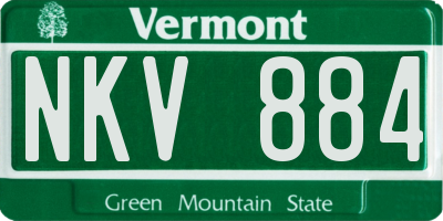 VT license plate NKV884