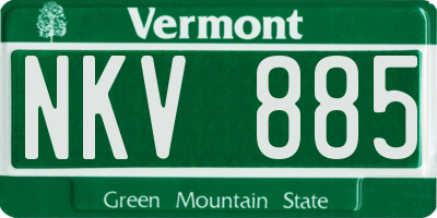 VT license plate NKV885