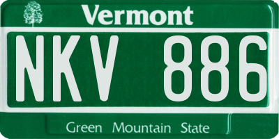 VT license plate NKV886