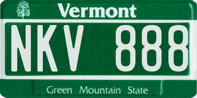 VT license plate NKV888