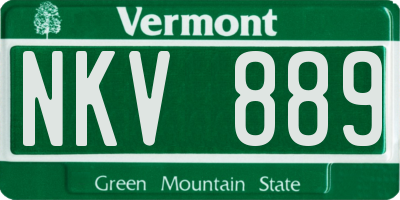 VT license plate NKV889