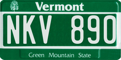 VT license plate NKV890