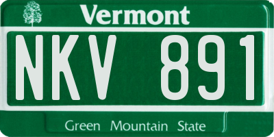 VT license plate NKV891