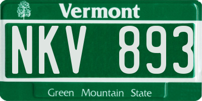 VT license plate NKV893