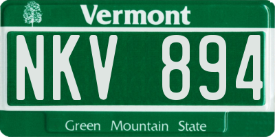 VT license plate NKV894